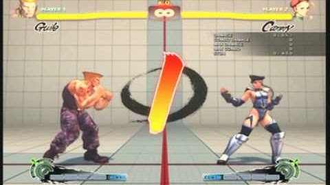 Cammy Option Select Vs Guile (Carparks OS Emulator)
