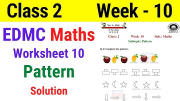 EDMC Class 2 Maths Week 10 Worksheet 10 Class 2nd maths worksheet 10 Week 10 with solution
