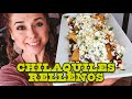 Chilaquiles RELLENOS de chicharrón prensado en salsa de chile ancho/Marisolpink