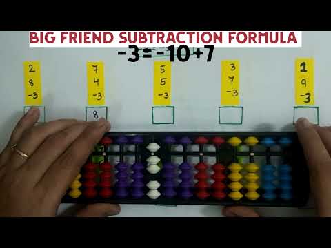 Learn Big Friend Subtraction Formula (-3 = -10 +7)😀|When & how to use (-3 = -10+7)🥰|Level 1 abacus 👆