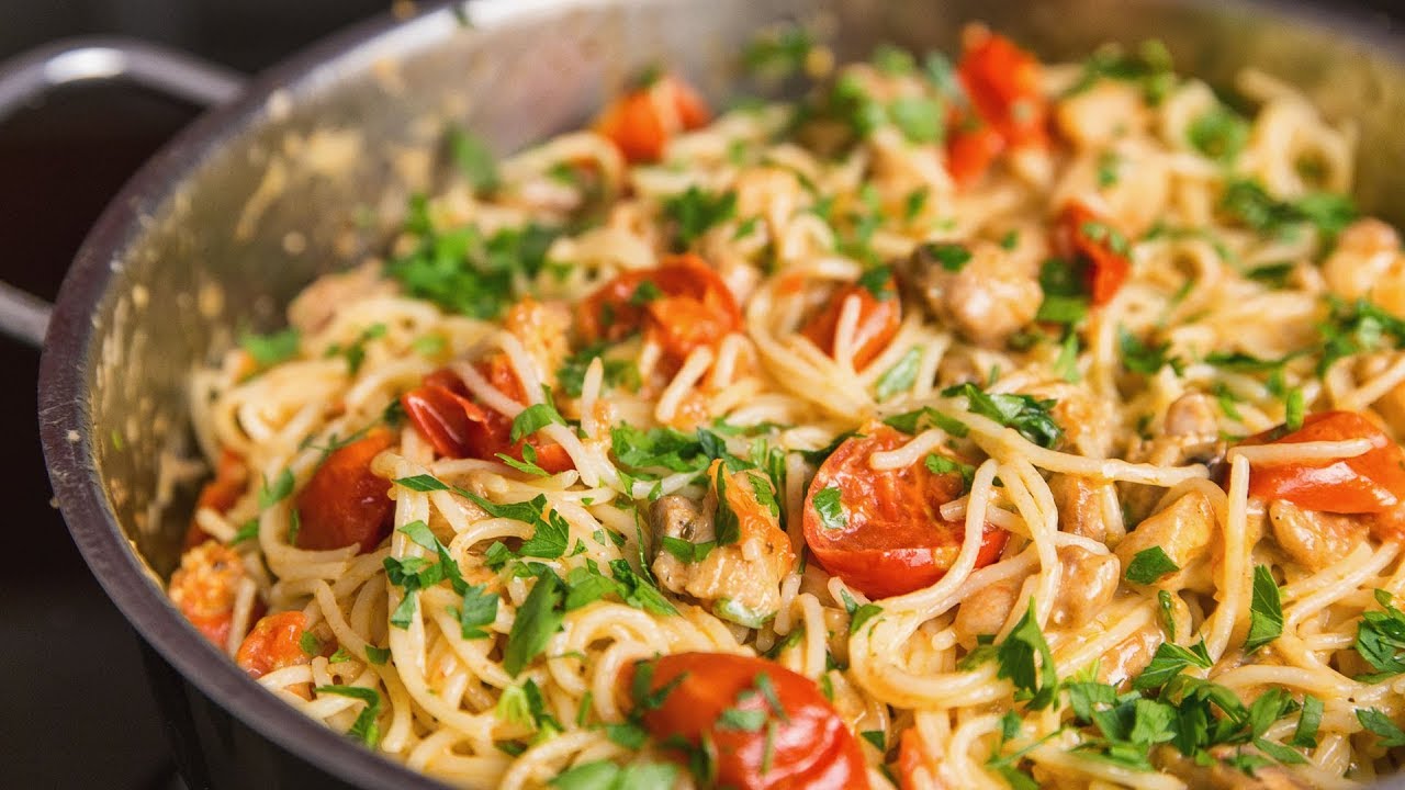 Chicken pasta recipe | ASMR Cooking Sounds