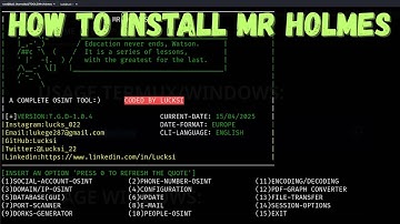How To Install Mr. Holmes OSINT - A Complete OSINT Tool 2025