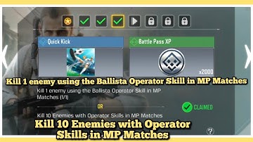Kill 1 enemy using the Ballista EM3 Operator Skill in MP Matches Kill 10 Enemies with Operator Skill