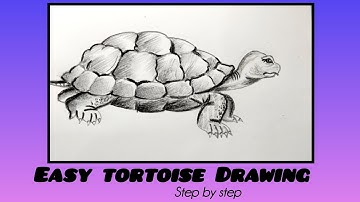 How To Draw a Tortoise or Turtle Step By Step |Sketch Tutorial | Pencil Shading #turtle #tortoise