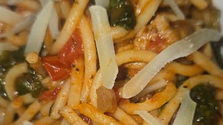 Sausage, Tomato, and Spinach Pasta