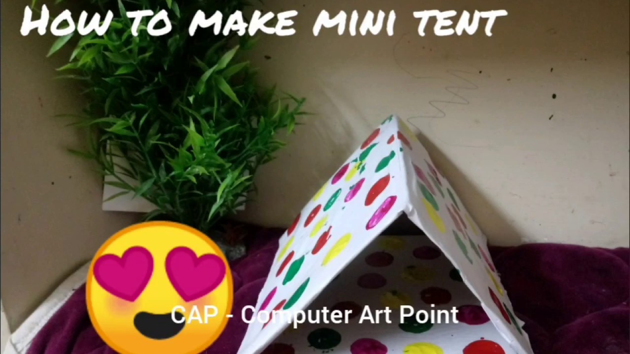 How to make mini tent with cardboard box YouTube