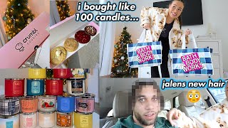 HUGE bath and body works candle day haul + trying crumbl cookies new flavors! Vlogmas Day 3