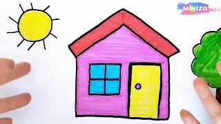 Kolay Ev Çizimi Ve Boyaması