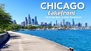 CHICAGO Lakefront tour /31st Street Beach to Adler Planetarium Section / Michigan Lake Chicago 4K