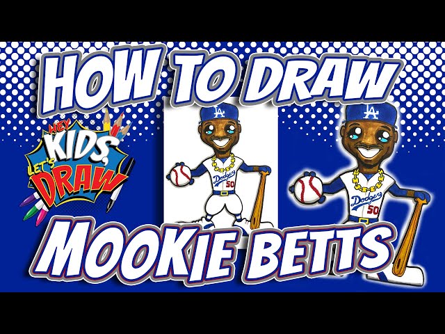 How to Draw Mookie Betts for Kids EASY - Los Angeles Dodgers 