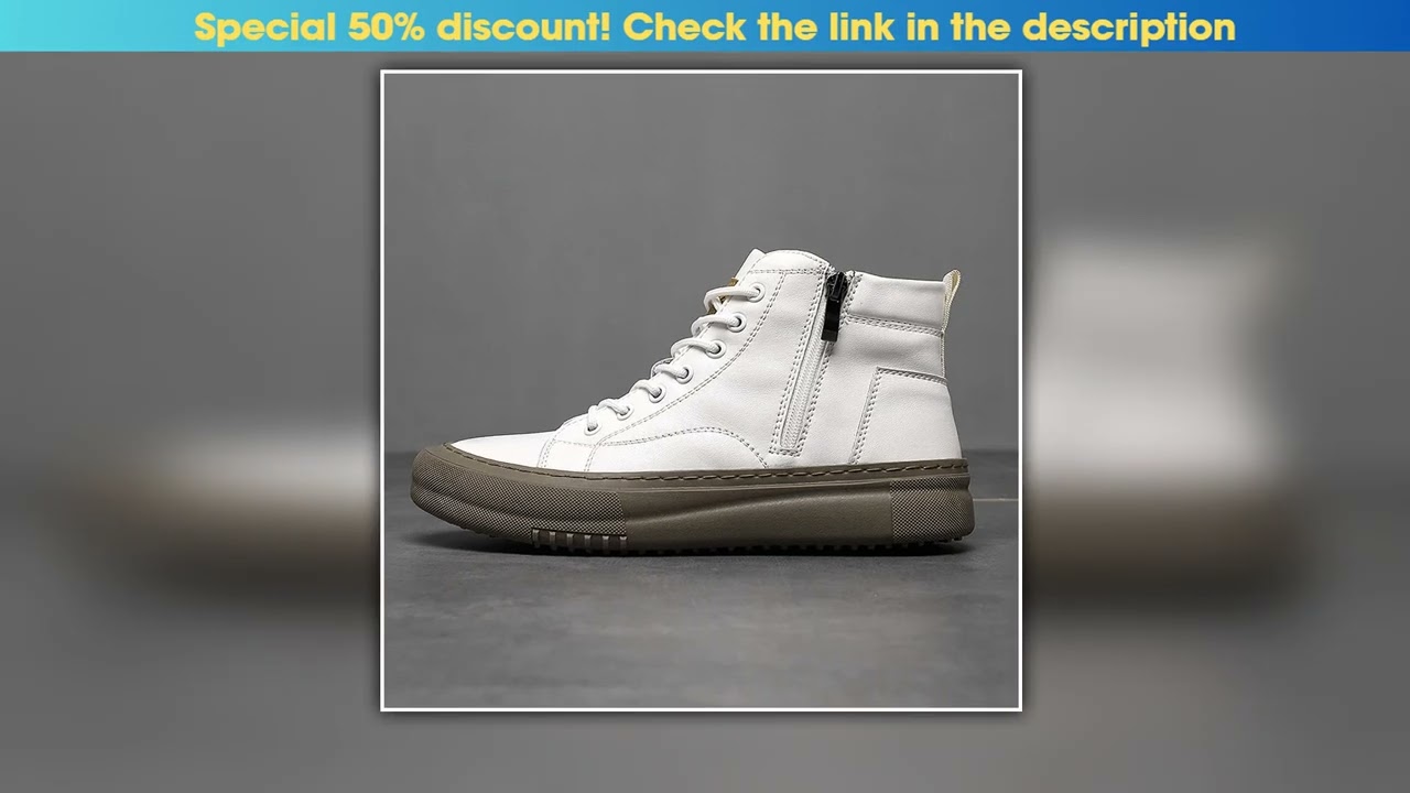 2024 Mens Spring and Autumn White Sneakers New Trendy Versatile HighTop Sneakers Summer
