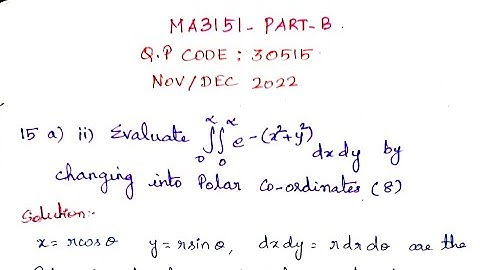 MA3151 Part B Solved Matrices and Calculus Nov/Dec 2022 #ma3151 #R2021 #sem1  ma3151 answer key