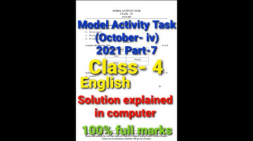 Class 4 English  Model Activity Task iv Part-7 (October-2021)