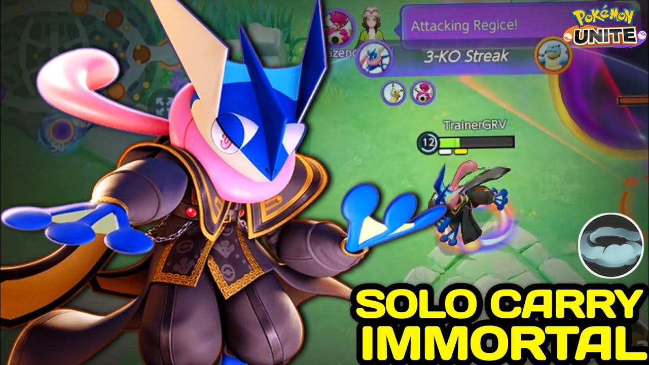 Smokescreen Greninja Solo Carry the Match and totally immortal with this Build 🔥 Pokemon Unite