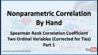 Nonparametric Correlation: Spearman Correlation (Two Ordinal Variables Corrected for Ties) - Part 1