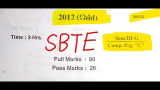 Cse 3rd sem c language CPTC 2012 previous year question bank || computer science engineering