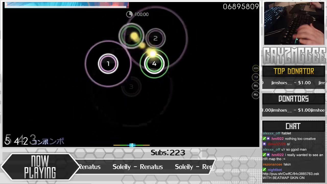 [Live] Gayzmcgee | Soleily - Renatus [Insane] +DT 99.63% {534pp FC} - osu! umbrella lyrics