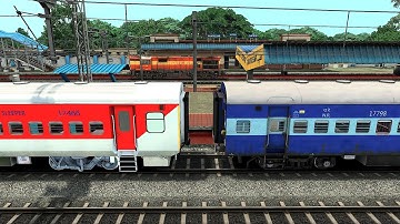 TRAIN SIMULATOR I ICF BLUE COUPLING LHB RED COACH I TRAIN GAME I BUMPY RAILROAD I RAILWAY RITAM