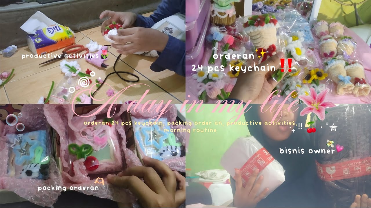 ⋆𐙚｡A day in my lifeִֶָ་༘࿐ , orderan 24 pcs keychain💌, productive activities⏰, bisnis owner, 2026📦