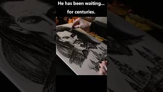 Drawing a Gothic Vampire Lord 🦇  #inkdrawing