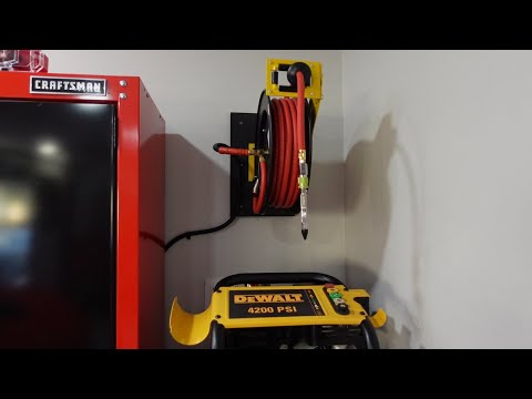 Cox Reel Swivel Mount Hand Crank Hose Reel For 3/8 Inch I.D. X 100 Feet Of Hose Up To 4000 PSI Max Working Pressure Retractable Pressure Washer Hose Reel