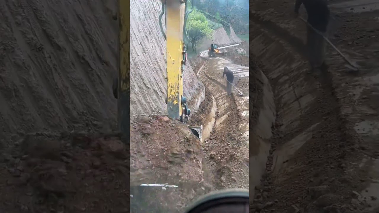 Mountain highway ditch management process- Good tools and machinery make work easy