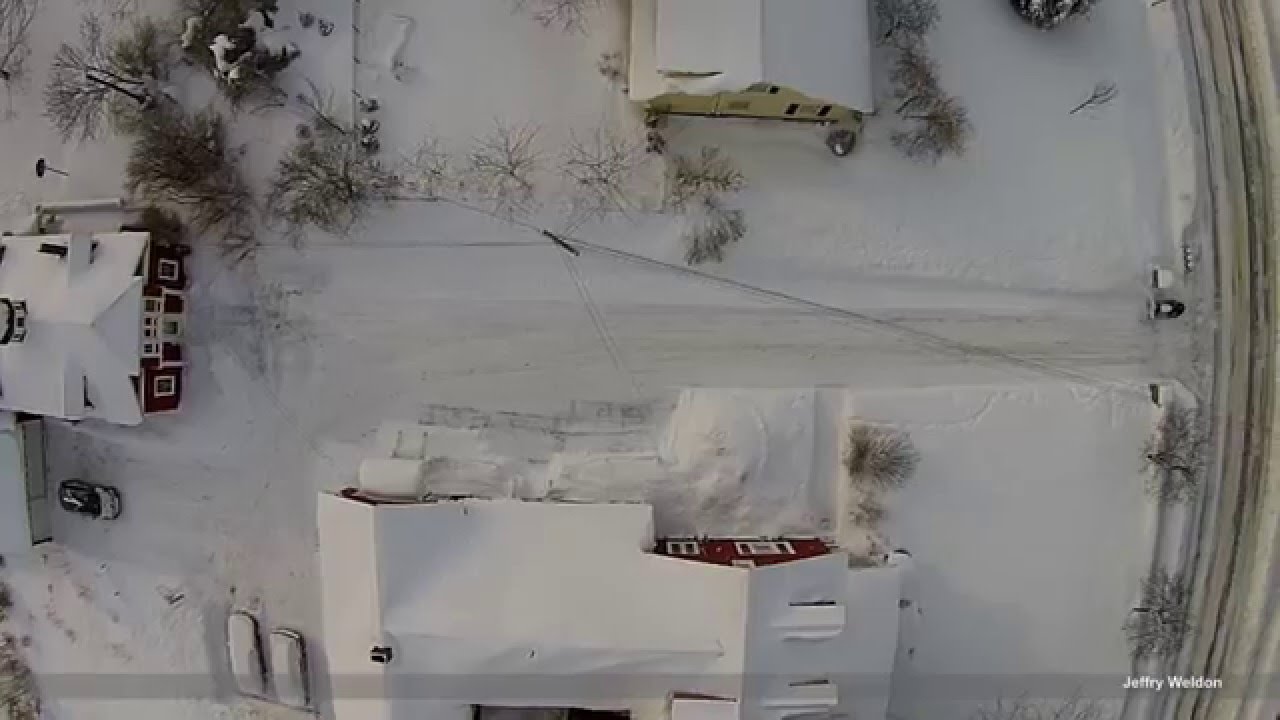 Efficient snow blowing and driveway clean up YouTube