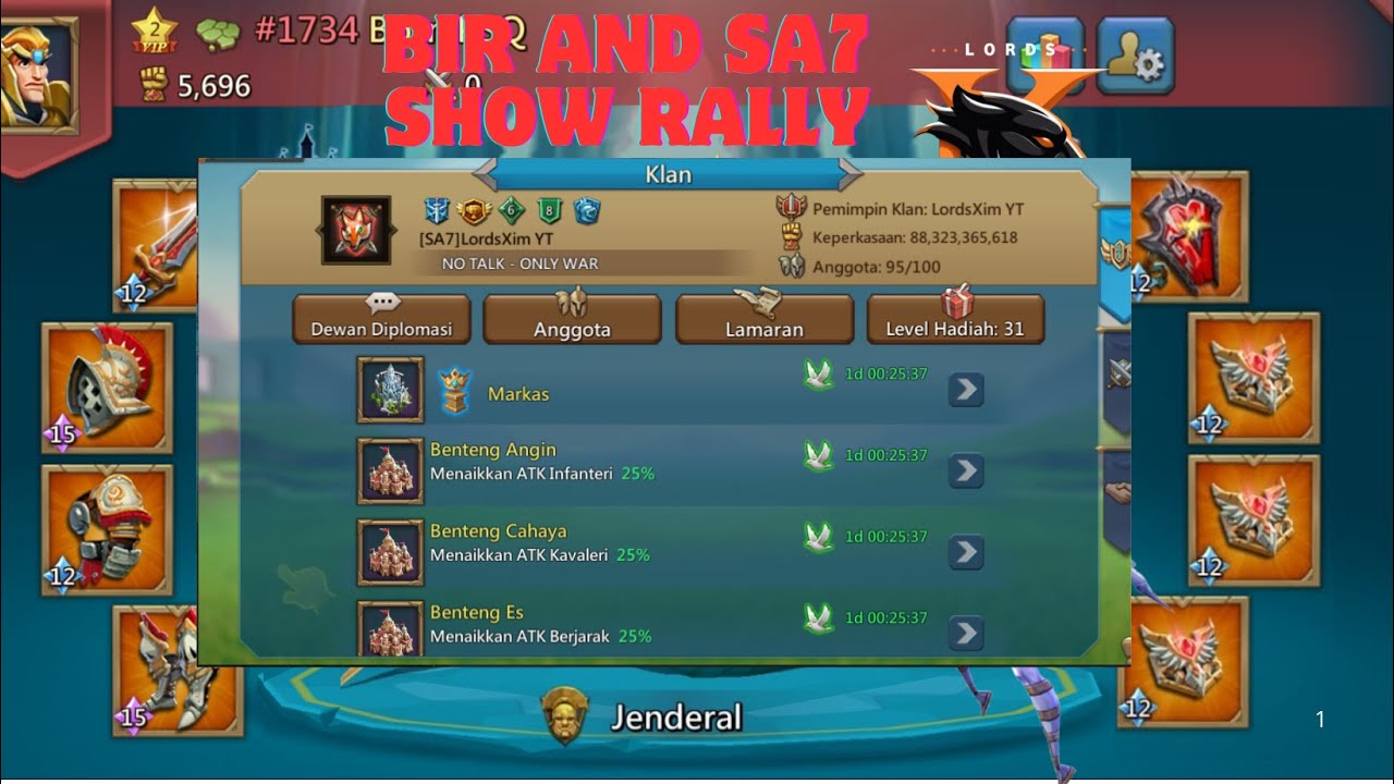 LORDS MOBILE | BIR & SA7 CLAN RALLY TARGET - UNSTOPPABLE