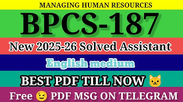 BPCS 187 SOLVED ASSIGNMENT 2025-26 in English || bpcs 187 solved assignment2026 || ignou bpcs187
