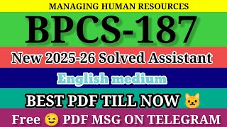 BPCS 187 SOLVED ASSIGNMENT 2025-26 in English || bpcs 187 solved assignment2026 || ignou bpcs187