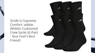 Stride In Supreme Comfort Adidas Athletic Cushioned Crew Socks 6-Pair - Your Feets Best Friend