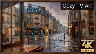 Cozy Evening Rain in Paris | 4K Frame TV Art screenshot 4