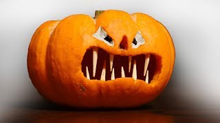 How to Carve a Halloween Pumpkin with Fangs!