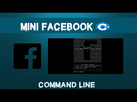 Capa de Mini Facebook | Command Line Interface | with source code | C++