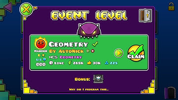 SECOND EVENT LEVEL !! "GEOMETRY" by Autonick [All coins] - (GEOMETRY DASH 2.2)
