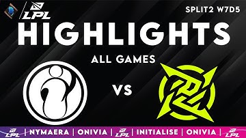 IG vs NIP ALL GAMES Highlights | LPL 2025 Split 2 | Invictus Gaming vs Ninjas in Pyjamas by Onivia