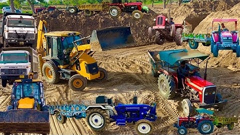 JCB 3dx Backhoe Loading Mud in Mahindra 475 Di tractor JCB khudai work JCB video #jcb #jcbkhudai