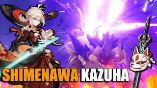 C0 Shimenawa Kazuha Solo vs Azhdaha NO DAMAGE (Pyro/Electro)