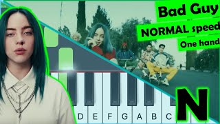 billie eilish bad guy - piano tutorial - easy - normal speed