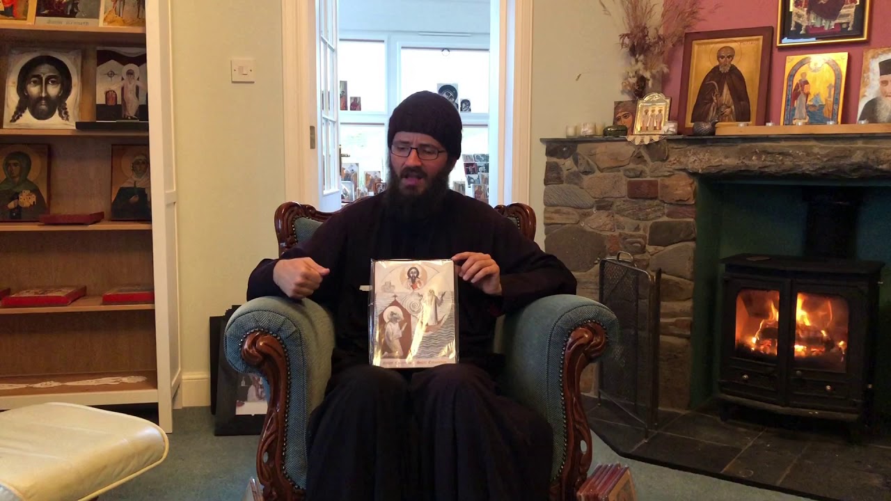 Fr. Serafim Aldea sharing icons of celtic saints