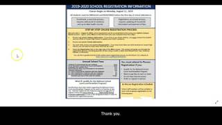2019 2020 School Registration Information