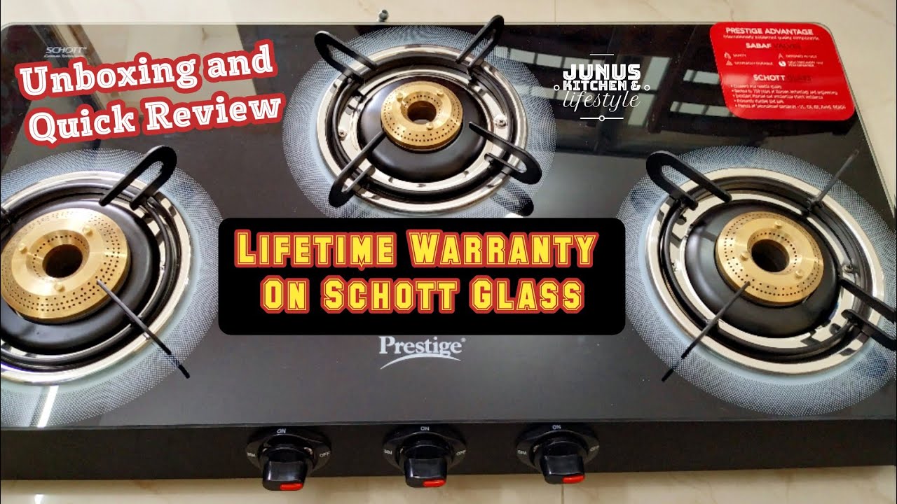 Prestige Royale Plus German Technology Schott Glass 3 Burner Gas Stove