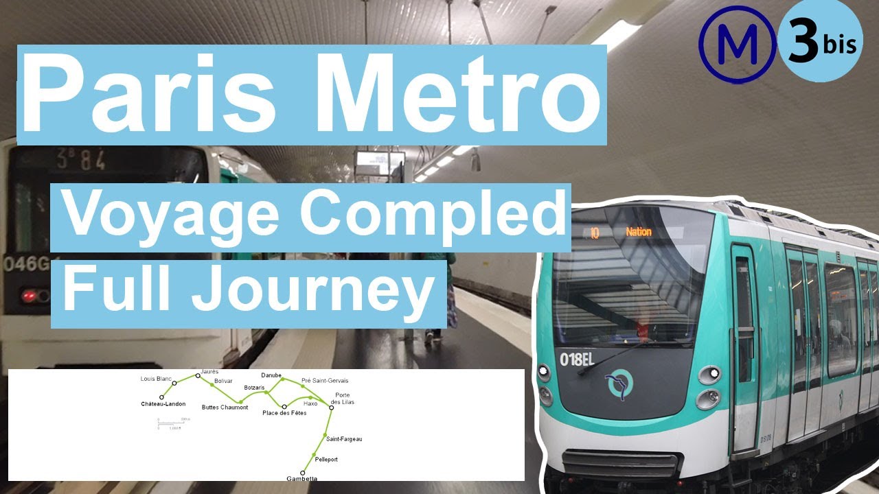 Paris Metro - M3Bis Voyage Complet Full Journey