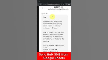 Send Bulk SMS from Google Sheets #shorts #smsautomation | Google Sheets to SMS