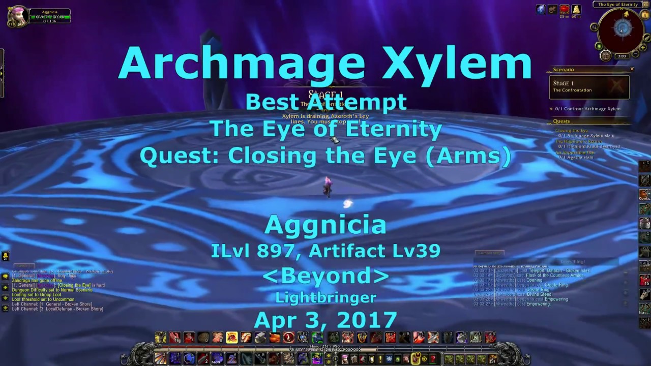 WoW Legion Archmage Xylem, Aggnicia's Best Attempt (So far...) YouTube