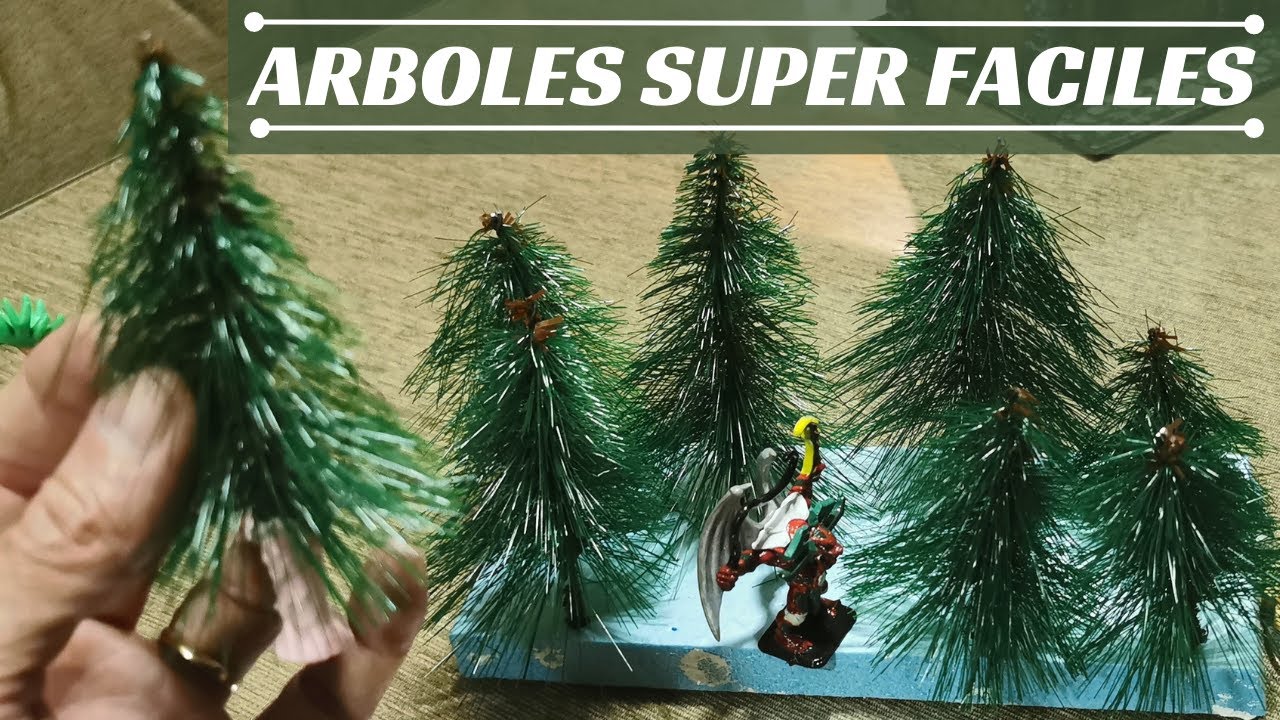 Arboles MUY fáciles 🌲 Pinos para MAQUETAS en 2 pasos - YouTube