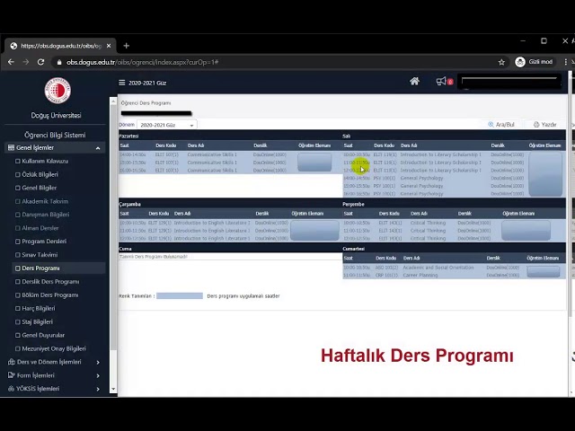 dogus universitesi ogrenci bilgi sistemi youtube