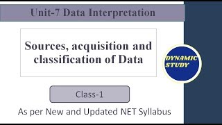 Sources, acquisition and classification of Data | Unit-7 Data Interpretation |
