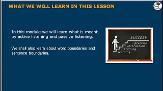 ACTIVE AND PASSIVE LISTENING ( Listening Skill - Basic Level - Module 3)