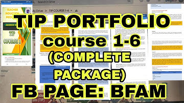 TIP PORTFOLIO COURSE 1-6 WITH ANSWERS.